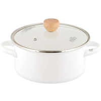 ＬＩＶ ＰＬＵＳ ベストコ 両手鍋 ホーロー キャセロール 20cm ガラス蓋付 FCE138W-NQ-0253