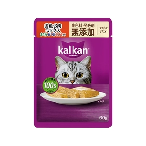 マースジャパン カルカンパウチ やわらかパテ お魚お肉 まぐろ・かつお・ささみ入り 着色料・発色剤 無添加 60g FCD020G-イメージ1