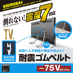 エレコム 耐震ゴムベルトVESA固定タイプ ホワイト TS-007-イメージ2