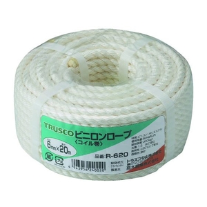トラスコ中山 ビニロンロープ 3つ打 線径6mm×長さ20m FC636GK-5112478-イメージ1