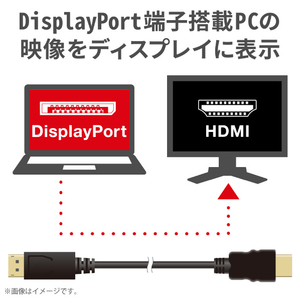 エレコム DisplayPort用HDMI変換ケーブル(2．0m) ブラック CAC-DPHDMI20BK-イメージ3