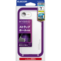 エレコム iPhone 16e用ハイブリッドケース ストラップホール付 メタルステッカー付 クリア PM-A25SHVCKSHCR