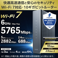 エレコム WRC-BE94XSD-B Wi-Fi 7 5765+2882+688Mbps