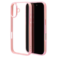 ラスタバナナ iPhone 16用AURORA ハイブリッドケース TPU×PC オーロラフレーム ピンク×クリア 8139IP461HPPK
