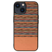 Man & Wood iPhone 14用天然木ケース Browny Check I23624I14