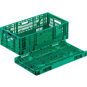 岐阜プラスチック工業 リス/RSコンテナーRS-MM37S(薄型折りたたみコンテナーワンタッチ) 緑 FC176GY-8362411-イメージ1