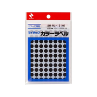 ニチバン マイタックカラーラベル 黒 直径8mm 88片×12シート FC260NU-ML-151N6