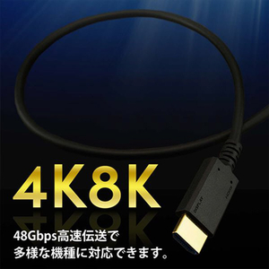 ホ－リック 光ファイバー HDMIケーブル(5m) ブラック HDM50-624BK-イメージ3