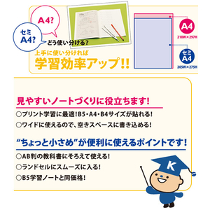 キョクトウ スクールノート セミA4 5mm方眼 チェック柄ブルー ブルー1冊 F887838-LMCA45GB-イメージ3