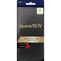 エアージェイ Xperia 10IV(SO-52C/SOG07/XQ-CC44)用ソフトレザー手帳型ケース ブラック AC-XP104 PB CB