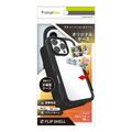 トリニティ iPhone 16 Pro用[Flip Shell] 背面クリアフリップシェルケース ブラック TR-IP24M3-FS-BK