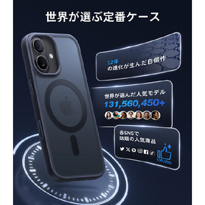 TORRAS iPhone17用複合素材PC+TPUケース TORRAS GUARDIAN-MAG ブラック X00FX2892-イメージ9