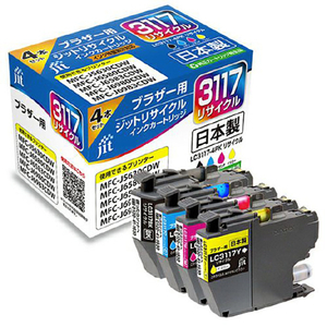 JIT ブラザー(brother) LC3117-4PK対応 ジットリサイクルインクカートリッジ 4色パック JIT-B31174P JIT ブラザー(brother) LC3117-4PK対応 ジットリサイクルインクカートリッジ 4色パック JIT-B31174P