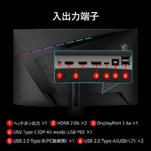 MSI 31．5型液晶ディスプレイ MPG 黒 MPG-325CQRXF-イメージ9
