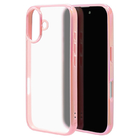 ラスタバナナ iPhone 16用AURORA ハイブリッドケース TPU×PC オーロラフレーム ピンク×フロストホワイト 8142IP461HPPKFW