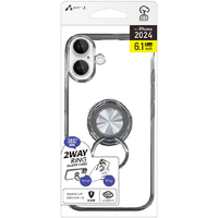 エアージェイ iPhone 16用リングスタンドケース シルバー AC-P24-MR SL