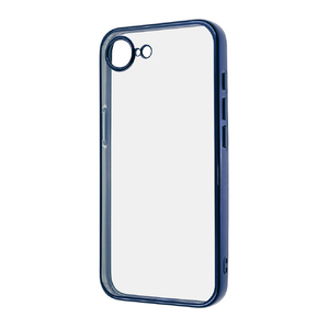 レイアウト iPhone 16e用Like standard 精密設計 カメラ保護 衝撃吸収 バンパー メタリック TPUソフトケース ブルー RT-P50PFC2/AM-イメージ1