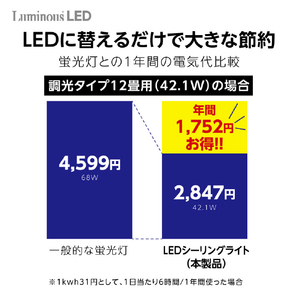 ドウシシャ ～12畳 LEDシーリングライト LuminousLED E50X12DS-イメージ7