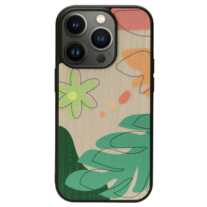 Man & Wood iPhone 14 Pro用天然木ケース Botanik Touch 1 I23626I14P-イメージ1