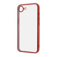 レイアウト iPhone 16e用Like standard 精密設計 カメラ保護 衝撃吸収 バンパー メタリック TPUソフトケース レッド RT-P50PFC2/RM