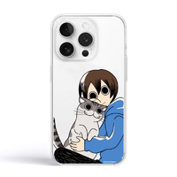 abbi FRIENDS iPhone 14 Pro用夜は猫といっしょソフトクリアケース キュルガ(withフータ) ABF26627I14PR