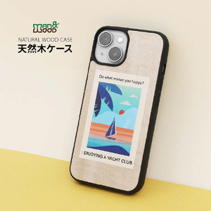 Man & Wood iPhone 14 Pro用天然木ケース Vintage Summer I23628I14P-イメージ3