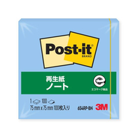 3M ポスト・イット ノート 再生紙 75×75mm ブルー 1冊 F808157-654RP-BN