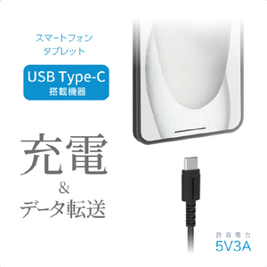 カシムラ TYPE-C USB充電&同期STRONGケーブル ブラック AJ-629-イメージ3