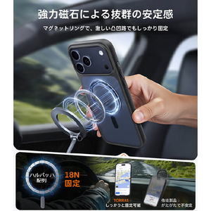 TORRAS iPhone17 Pro用複合素材PC+TPUケース TORRAS GUARDIAN-MAG ブラック X00FX2894-イメージ3