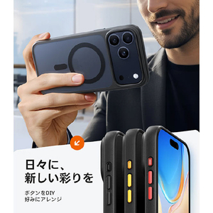 TORRAS iPhone17 Pro用複合素材PC+TPUケース TORRAS GUARDIAN-MAG ブラック X00FX2894-イメージ4