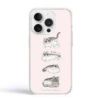 abbi FRIENDS iPhone 14 Pro用夜は猫といっしょソフトクリアケース キュルガ(パターン) ABF26629I14PR