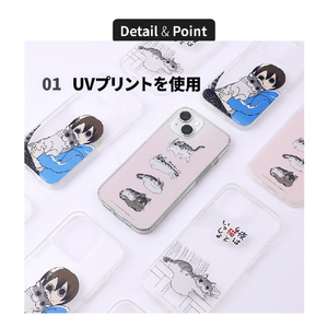 abbi FRIENDS iPhone 14 Pro用夜は猫といっしょソフトクリアケース キュルガ(パターン) ABF26629I14PR-イメージ6
