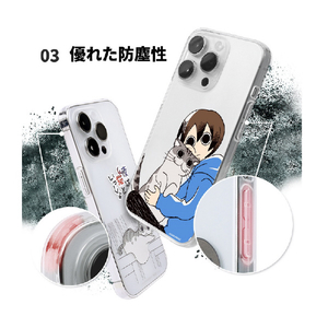 abbi FRIENDS iPhone 14 Pro用夜は猫といっしょソフトクリアケース キュルガ(パターン) ABF26629I14PR-イメージ8