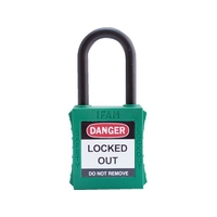 IFAM/ロックアウト用南京錠 ナイロン製シャックル 緑 0 44840 FC306VC-3860960