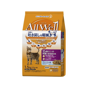 ユニ・チャーム AllWell 15歳以上の腎臓の健康維持用 フィッシュ味 挽き小魚とささみフリーズドライパウダー入り 1.5kg FC096RK-イメージ1
