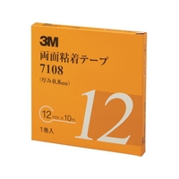 3M 両面粘着テープ 7108 12mmX10m 厚さ0.8mm 灰色 FC868WH-4714385