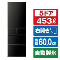 AQUA 【右開き】453L 5ドア冷凍冷蔵庫 スタックブラック AQR-S45B(K)