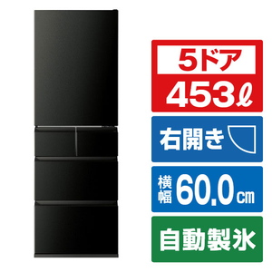AQUA 【右開き】453L 5ドア冷凍冷蔵庫 スタックブラック AQR-S45B(K)-イメージ1
