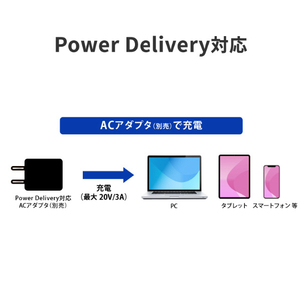 I・Oデータ Power Delivery対応 USB-C マグネットケーブル(1．0m) ホワイト GP-CCU2M1M/W-イメージ5