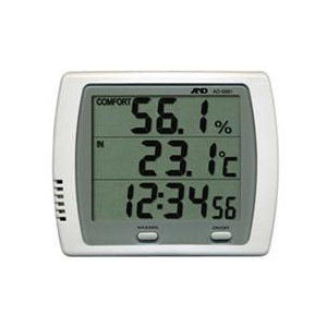 エーアンドデイ 時計付 デジタル温湿度計 AD-5681-イメージ1