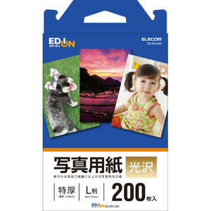 エレコム エディオンPB写真用紙 光沢 特厚 L判 200枚入り オリジナル ED-EPL200 エレコム エディオンPB写真用紙 光沢 特厚 L判 200枚入り オリジナル ED-EPL200