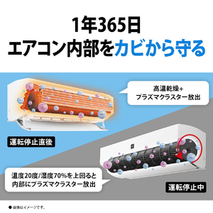 シャープ 「工事代金別」 10畳向け 自動お掃除付き 冷暖房エアコン e angle select プラズマクラスターエアコン  VE5シリーズ Vシリーズ AY-28TVE5S-イメージ12