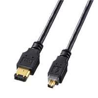 サンワサプライ IEEE1394ケーブル（6pin-4pin・2m） ブラック KE-1346-2BK