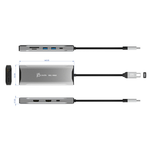 j5 create USB-C 11in1マルチアダプター スペースグレー JCD397-イメージ5