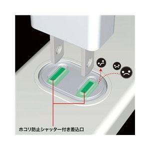 サンワサプライ 火災予防安全タップ（2P・3個口・1m） ホワイト TAP-TSH31SWN-イメージ3