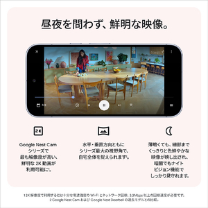 Google Google Nest Cam Indoor(電源アダプター式 / 第 3 世代) Snow GA09973-JP-イメージ4
