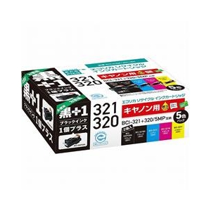 エコリカ リサイクルインク キヤノンBCI-321+320/5MP+BCI-320PGBK互換 ●対応カートリッジ:キヤノン BCI-321+320/5MP+BCI-320PGBK ●対応機種:PIX