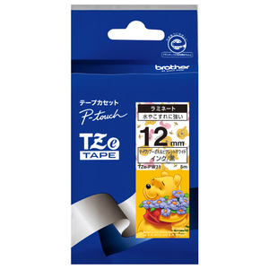 ブラザー ラミネートテープ(黒文字/プーさん&ピグレットホワイト/12mm幅) ピータッチ TZE-PW31 ブラザー ラミネートテープ(黒文字/プーさん&ピグレットホワイト/12mm幅) ピータッチ TZE-PW31
