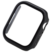 エレコム Apple Watch(45mm)用フルカバーケース プレミアムゴリラガラス 高透明 ブラック AW-22AFCGOBK