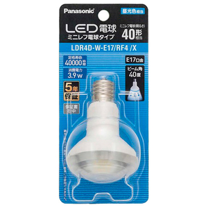 パナソニック LED電球 E17口金 ビーム光束80lm(3．9Wミニレフ電球タイプ) 昼光色相当 LDR4DWE17RF4X-イメージ1